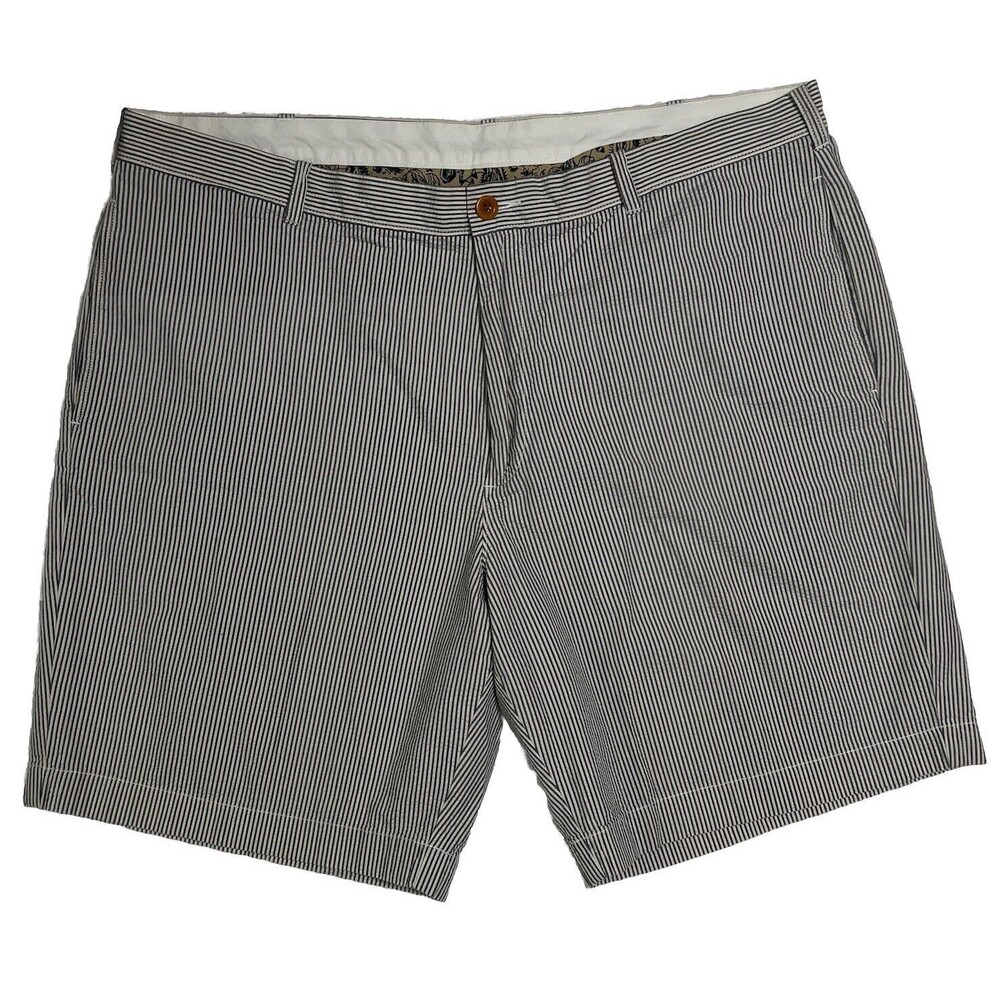VINTAGE J. Crew Seersucker Shorts Mens 41 TAG 40 Chino Multi Flat Front Preppy
